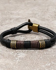 Vintage Leather Wrist Cuff Bangle Bracelet