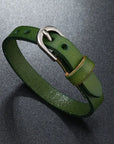 Retro Green Leather Adjustable Bracelet