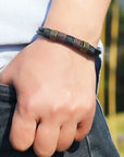 Vintage Leather Wrist Cuff Bangle Bracelet