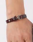 Vintage Leather Marine Anchor Buckle Men's Bracelet