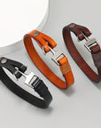 Vintage Leather Marine Anchor Buckle Men's Bracelet